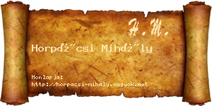 Horpácsi Mihály névjegykártya